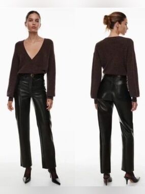 Wilfred Melina Black Vegan Leather Pants Size 2